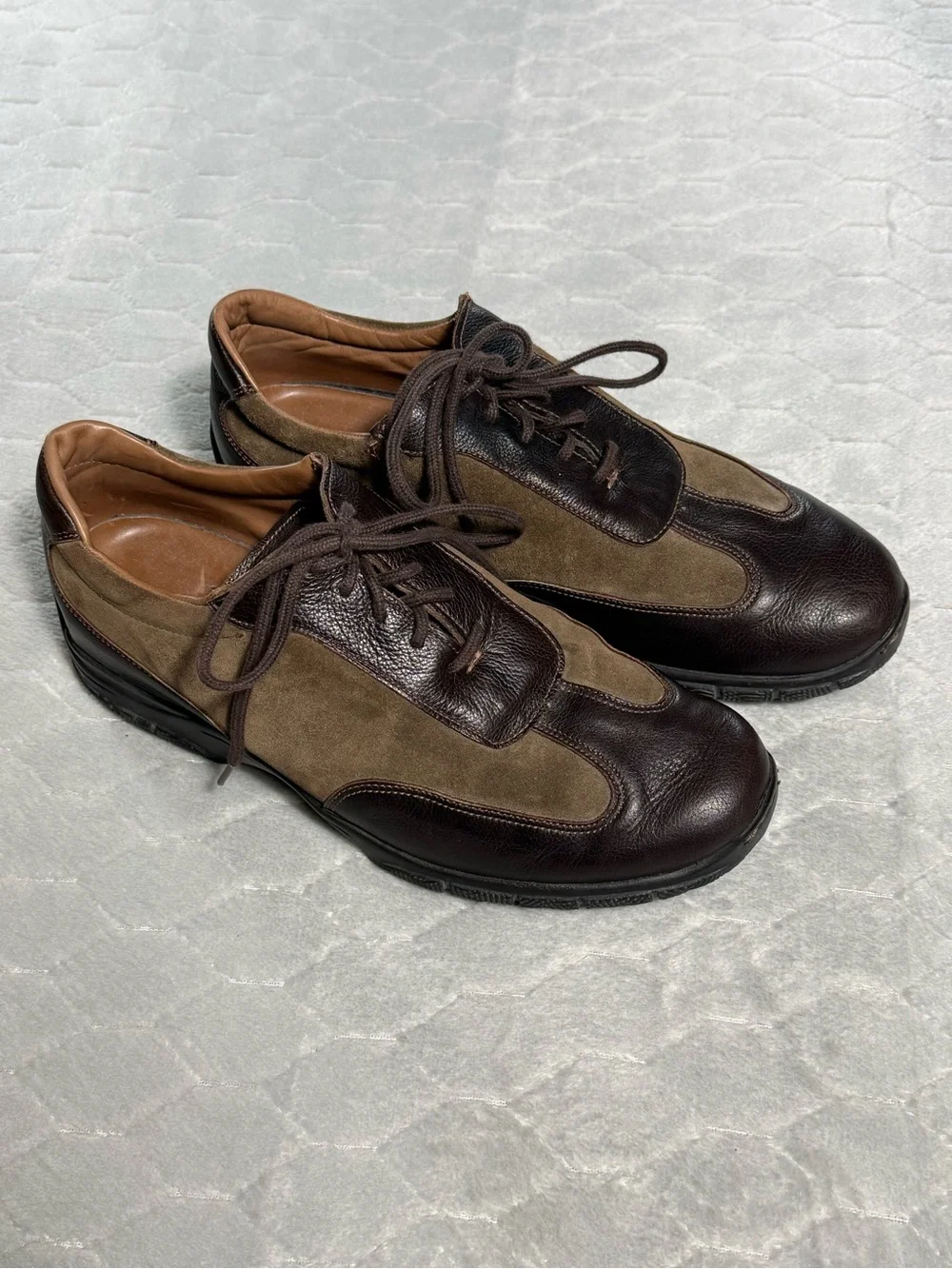 Allen Edmonds Day Tripper Shoes USA 8.5D Brown Taupe Leather Suede Walking